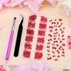 1 Box Red Mini Bow Nail Charms,3D Resin Bows Charms