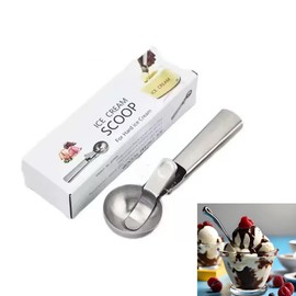 ApexStarsGroup Ice Cream Scoop – Heavy-Duty Stainless Steel with Trigger – Ergonomic Handle – Dishwasher Safe - Great for Ice Creams, Gelatos, Sundaes, Yogurt, Fruits - Available in 2 Sizes (Large)