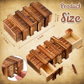Yilloog 4 Pcs Secret Puzzle Box for Adults Puzzle Boxes with Compartments Secret Puzzle Drawer Wooden Box Game for Adults