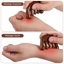 HJZHII 2 Pcs Wooden Scalp Massage Combs, Wooden Loc Comb for Women Men Sandalwood Wide Tooth Loc Comb Wood Scalp Massager Head Gua Sha Combs for Hair Growth Hair Care