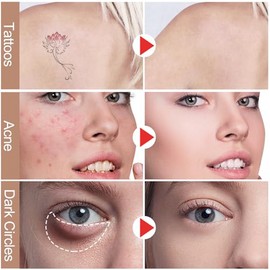 GEUUFEA Full Coverage Concealer Pot, High Coverage Foundation Makeup, Waterproof Creamy Concealer, Cover Tattoos, Dark Circles, Professional Makeup for Mature Skin