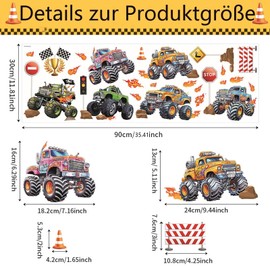 Wall Sticker Tractor Wall Sticker Children's Room Wall Decoration Racing Car Wall Sticker Road Vehicle Wall Sticker Children's Room Wall Decorations Gifts Truck Wall Sticker