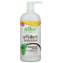 Alba Botanica Very Emollient Body Lotion, Coconut Rescue, 32 oz. (Packaging May Vary)