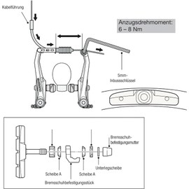 Heavy Duty V-Brake Pads 70mm - Reliable, Smooth Braking on Any Terrain - Compatible with Most V Brake Systems Set of 8 (4 Pairs)