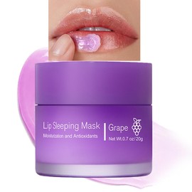 Sleeping Lip Mask, Long-Lasting Nourish & Hydrate Lip Mask, Lip Balm, Lip Skin Care, Hydrating Moisturizing Lip Night Sleep Care Lip Anti-chapped Lip Cream (04# Grape)