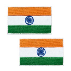 JBSJBS India Flag Embroidered Patches Indian Flags Patch India Military Tactical Patch Team Logo Decorations(2Pack)