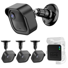 OkeMeeo Wall Mount for Blink Outdoor 4(3 Pack), Protective Cover Blink Outdoor 4th Gen(3 Pack) and Outlet Mount for Blink Sync Module 2(1 Pack)