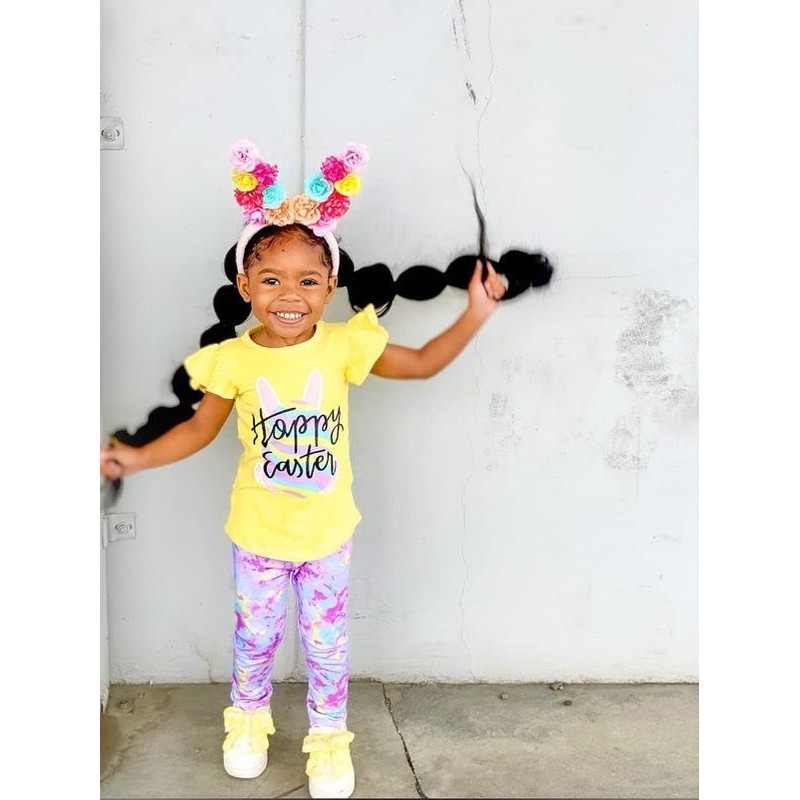 Unique Baby Conjunto de leggings de conejo de Pascua para