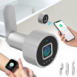 Fingerprint Lock, Eseesmart Mailbox Lock, Furniture Lock with App Fingerprint, Electronic Cabinet Lock with 3 Lockers, Drawer Lock for Locker House Office 30 mm