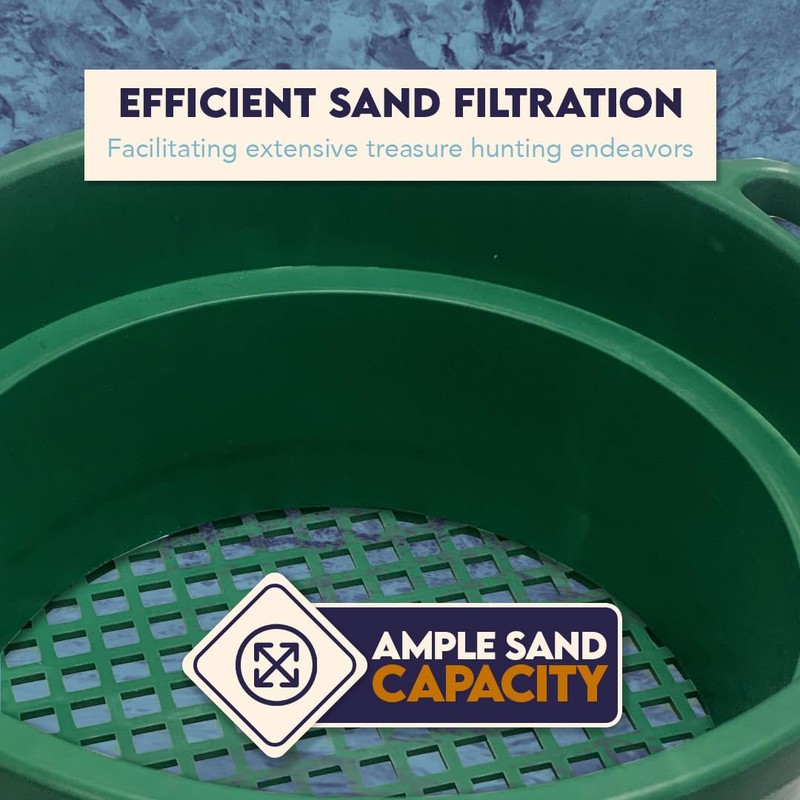 SE Deep Green Plastic Screen Stackable Sifting Pan with Handle