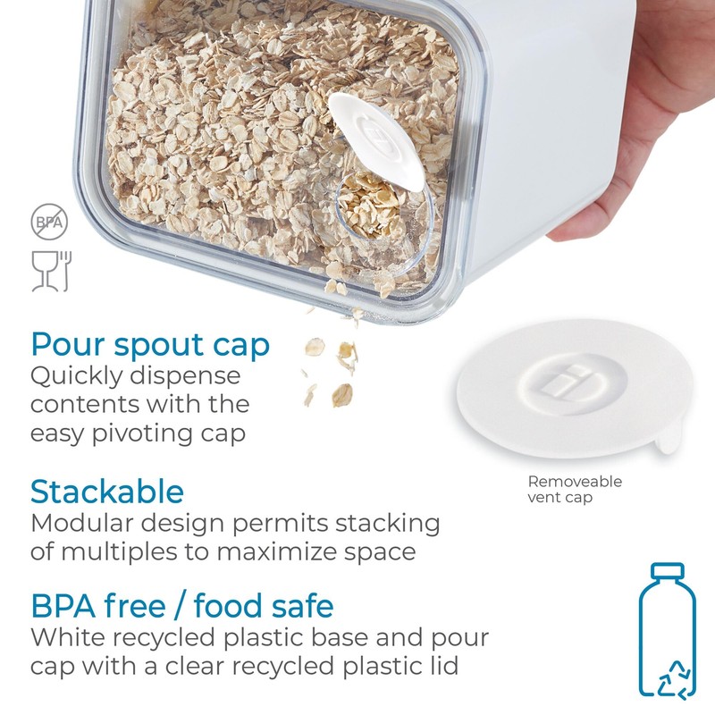 iDesign Recycled Plastic Medium Dry Goods Kitchen Canister with Airtight