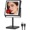 Ruacq Makeup Mirror with Lights, 4000mAh Rechargeable Magnifying Mirror with