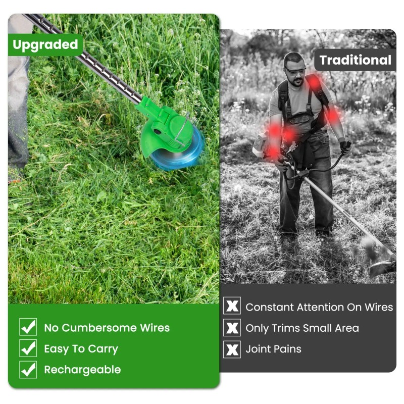 21V 300W Battery Cordless Grass Trimmer Lawn Mower 18000M/Min 2