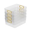 CadineUS 4-pack Clear Pantry Storage Bin Box, Plastic Organizer Bin