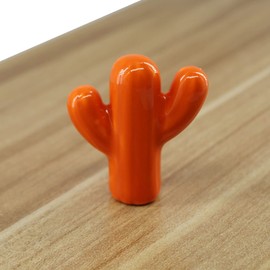 Zerniple Orange Ceramic Pull Door Knobs Cupboard Handles for Nursery (Pack of 8)