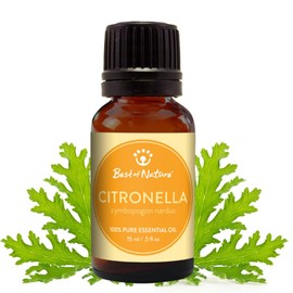Citronella Essential Oil for Diffuser Aromatherapy – Best of Nature 100% Pure Undiluted Oils for DIY, Home Fragrance, and Topical Use