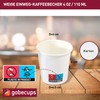 gobecups 100 White Disposable Cardboard Coffee Cups 110ml / 4oz