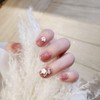Set of 24 nail tips, with a delicate 3D flower,