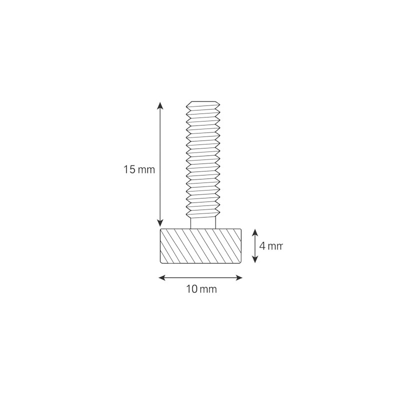 Precisiongeek M4 x 15 mm Thumb Screw - Stainless Steel