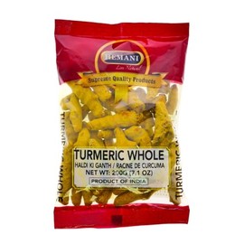 Hemani Whole Turmeric Root Dried Curcuma longa 7.1 OZ (200g) | Premium Quality Turmeric Spice for Cooking & Wellness | Natural & Non-GMO | Sourced from India