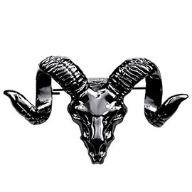 Patch Nation Sheep Head Aries Cosplay Metal Pin Badge (Black)