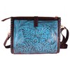 Hantooled - Bolso bandolera de piel para mujer, color café,