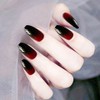 Jovono False Nails Black Red Fake Nails Long Head Nails