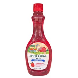 Maple Grove Sugar Free Strawberry Flavored Low Calorie Pancake Syrup 24 oz