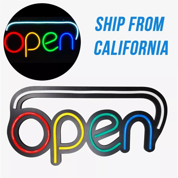NEW LED Neon Open Sign Light with ON Off Switch