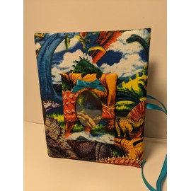 Dinosaur Fabric Custom Photo Album for Boy - Holds 100 4x6 Photos - Handmade