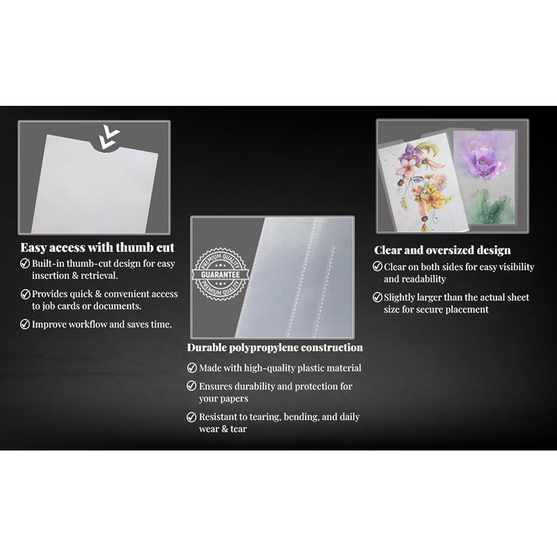 Unpunched Job Pockets with Thumb Cut, Job Card Holders, Page