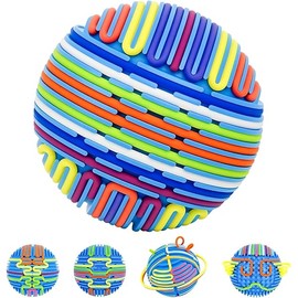 Sensory Activity Ball,Sensory Activity Board 3D DIY Upgrade,Fidget Toy for Calming, Stress, Anxiety, ADHD & Autism,Kids 3+ & Adults,with 16 Strings(Blue)