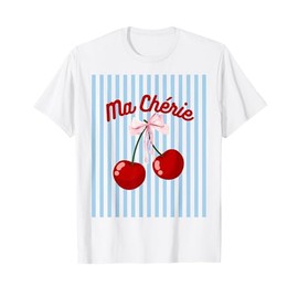 Ma cherie Ma chérie pink bow cherry girl aesthetic T-Shirt