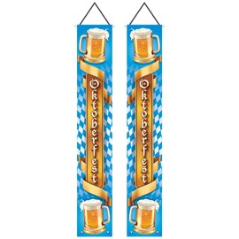 Beistle Oktoberfest Fabric Door Panel Set- Bavarian Themed Decorations for Fall German Parties and Celebrations, Door and Entryway Home Decor