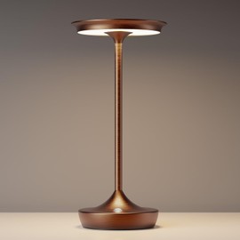 Tpczqj LED Cordless Table Lamp Rechargeable- Battery Operated Touch Lamps,Portable 3 Color Dimming Waterproof Lights for Patio/Restaurant/Dining/Outdoor (Brown)