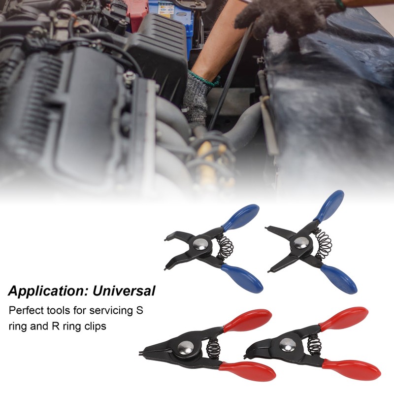 4pcs Mini Snap Ring Plier Set Universal Metal Spring Loaded