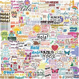 100 Pcs Spain Inspirational Stickers for Girls Boys AdultsTeens,Inspirational English Stickers for Skateboard,Laptop,Water Bottles,Bicycle,Computer,Waterproof Vinyl for Wall,Graffiti Stickers Pack