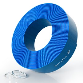 FOTING 100FT Pool Backwash Hose 1-1/2 IN, Heavy-Duty Discharge Hoses PVC Pool Drain Hose, Lay Flat Hose for Pool Drainage, Sump Pumps, Yard, Water Transfer, Weather-Proof Water Pump Hose