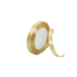 10mm Champagne Gold Satin Ribbon 22M ，Fabric Hair String Ribbon for Craft, Flower Bouquets, Gift Wrapping, Wedding, Bow Making and Valentines Christmas Decoration