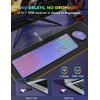 Wireless Keyboard and Mouse Combo, RGB Backlit, Rechargeable & Light