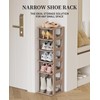 Narrow Shoe Rack - 5 Tiers Stackable Shoe Storage Stand