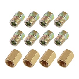 DUZFOREI 12PCS Brake Line Fittings, Suitable for Inverted or Double-Flare Brake Line Hydraulic Brake Systems Yellow