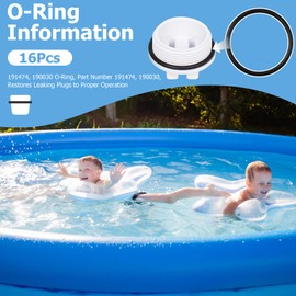191474 & 190030 O-Ring Kit for 1-1/2” MIP Pool Plugs - Compatible with Hayward SP1022C, Jandy, Waterway - Pool Spa Plumbing Gasket Replacement Parts (16-Pack)