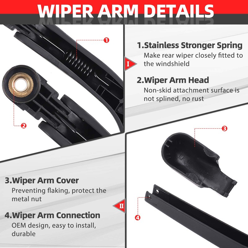 Replacement For SCION XB 2004-2006, Rear Windshield Wiper Back Arm