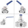 Female Thread T Ball Valve, Stainless Steel Sus304 Pipe T-Port