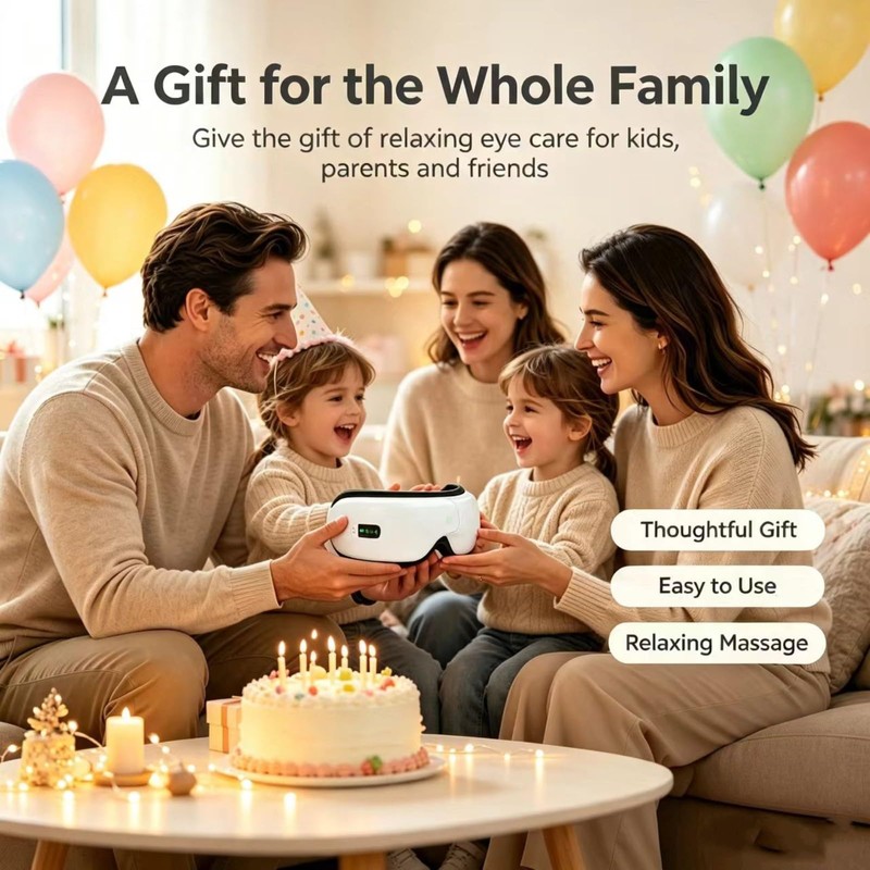 Eye Massager with Heat，Foldable Bluetooth Eye Mask，Eye Mask for Eye