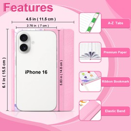 Password Book with Alphabetic Tabs, 11.5 x 15.5 cm Password Book for Seniors, Internet Password Book for Website Login, Small Password Book, Password Notebook for Organising - Pink