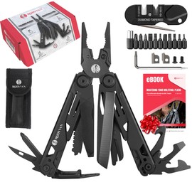 RODYVAN Multi Tool Pliers | EDC Hand Tools with Sharpener, Screwdriver Set, Can and Bottle Opener, Camping Accessories, Saw, Survival Equipment. Gift for Men Dad. DIY Tool kit for Outdoor Activities.