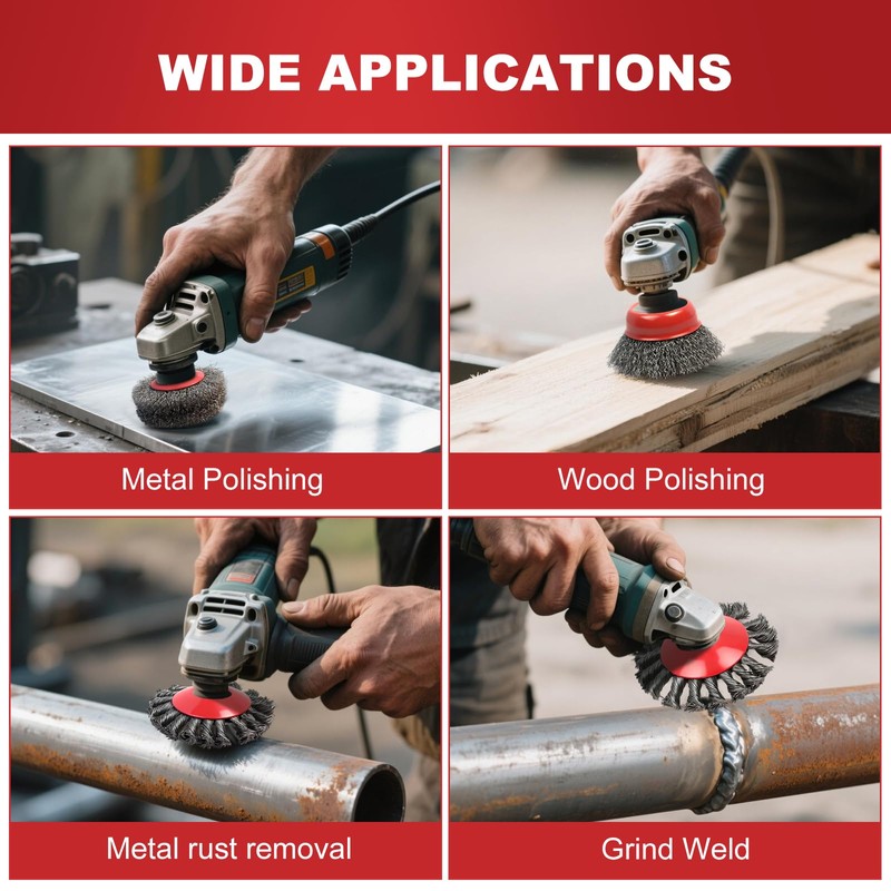 Aigreat 8PCS Wire Wheel Brush for Angle Grinder, Wire Wheels