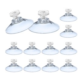 HE ZHI LONG 12pcs Suction Cups,40mm/1.61'' Suction Cup with M4 Screw Clear PVC Sucker Pads Extra Strong Sucker Suction Cup Glass Suction Holder with Screw Nut for Bathroom Wall, Window, Car Shade (12)